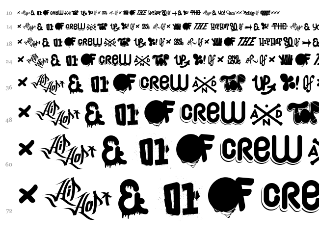 Hip Hop Lab 1 font waterfall